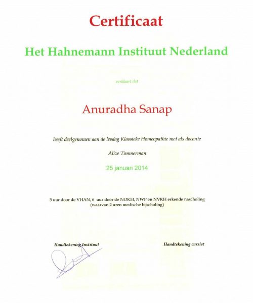 Seminar at Hahnemann Institute Netherlands